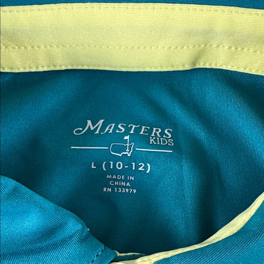 Masters Kids Teal and Yellow Polo Shirt - Picture 4 of 4